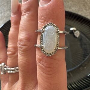 Kendra Scott Silver and White Moonstone Ring